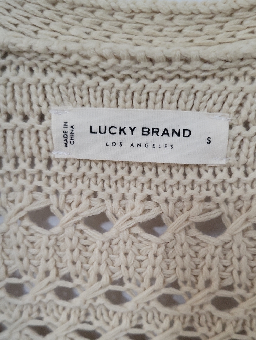 Lucky Brand Open-Knit Cardigan Sweater, Size Small - Picture 2 of 7